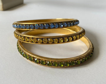 Lenora Dame 3-Piece Skinny Swarovski Bangle Bracelet Set