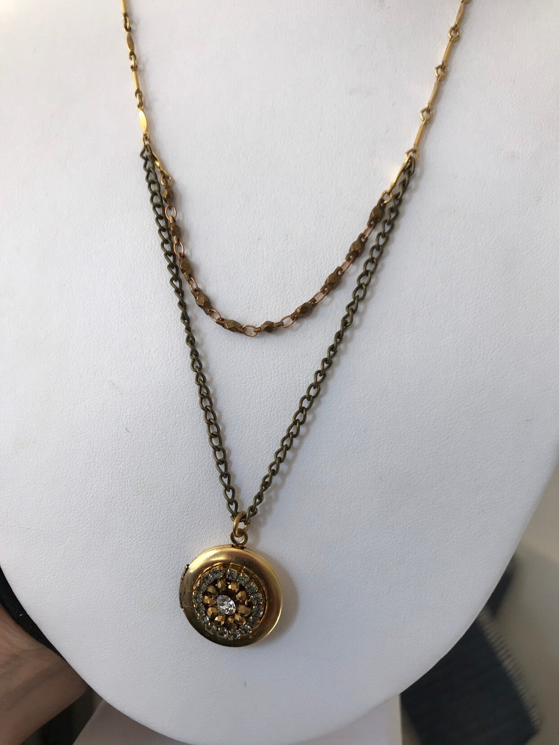 Lenora Dame Embellished Locket Necklace