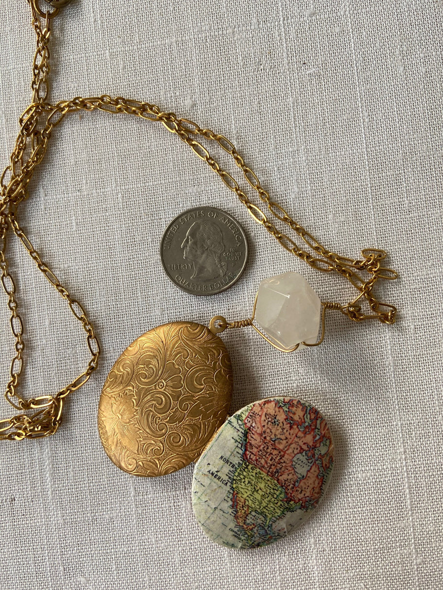 Lenora Dame Wanderlust Photo Locket Necklace