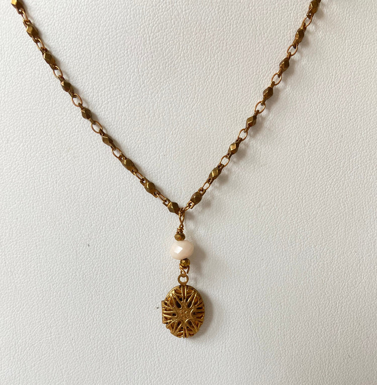 Lenora Dame Tiny Filigree Oval Locket