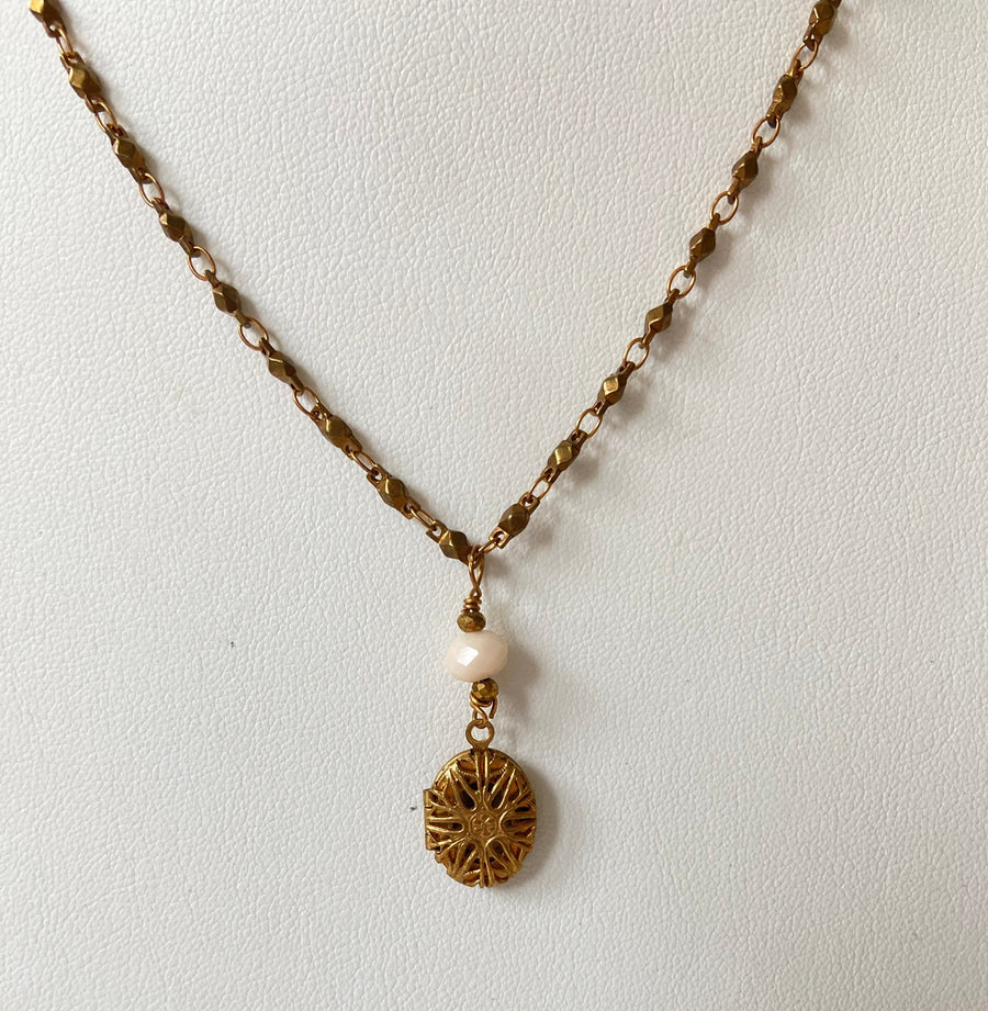 Lenora Dame Tiny Filigree Oval Locket