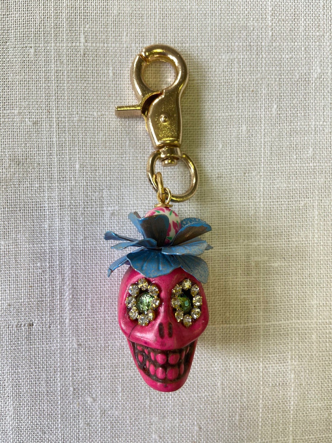 Lenora Dame Sugar Skull Keychain Charm - Purse Charm - Choice of 3 Colors