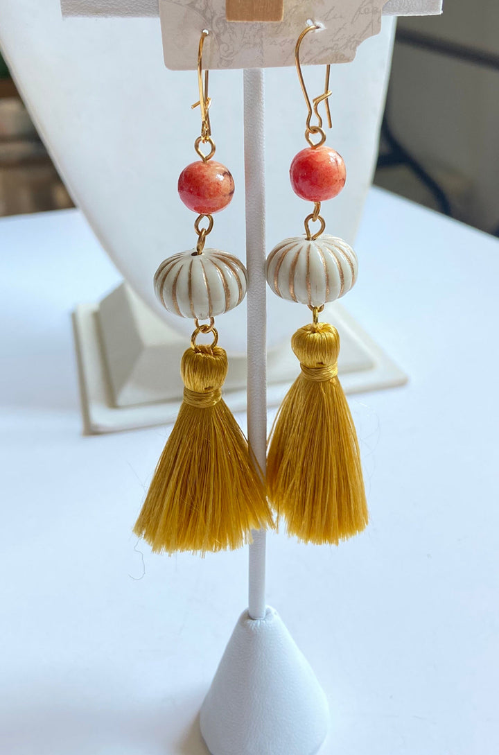 Lenora Dame Gourd Tassel Earrings