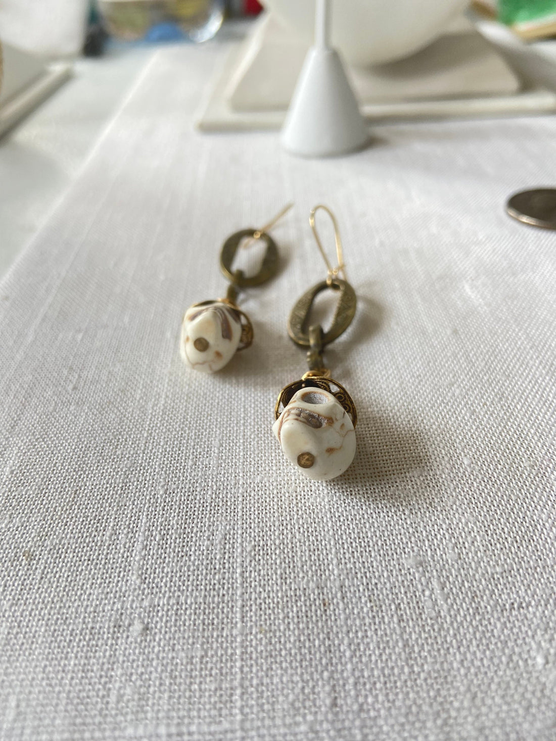 Lenora Dame Shackled Skull Earrings - Halloween Earrings