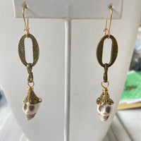 Lenora Dame Shackled Skull Earrings - Halloween Earrings
