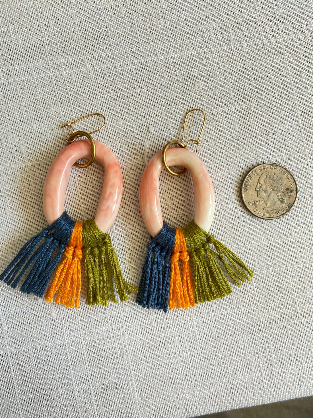 Lenora Dame Peach Acrylic Hoop Earrings