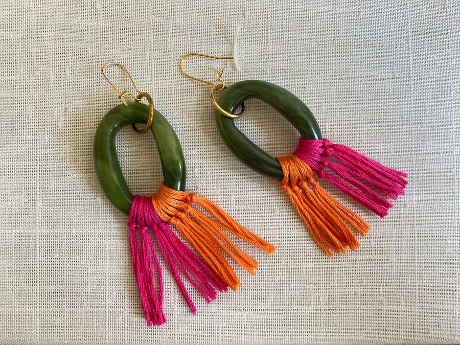 Lenora Dame Jade Acrylic Hoop Earrings