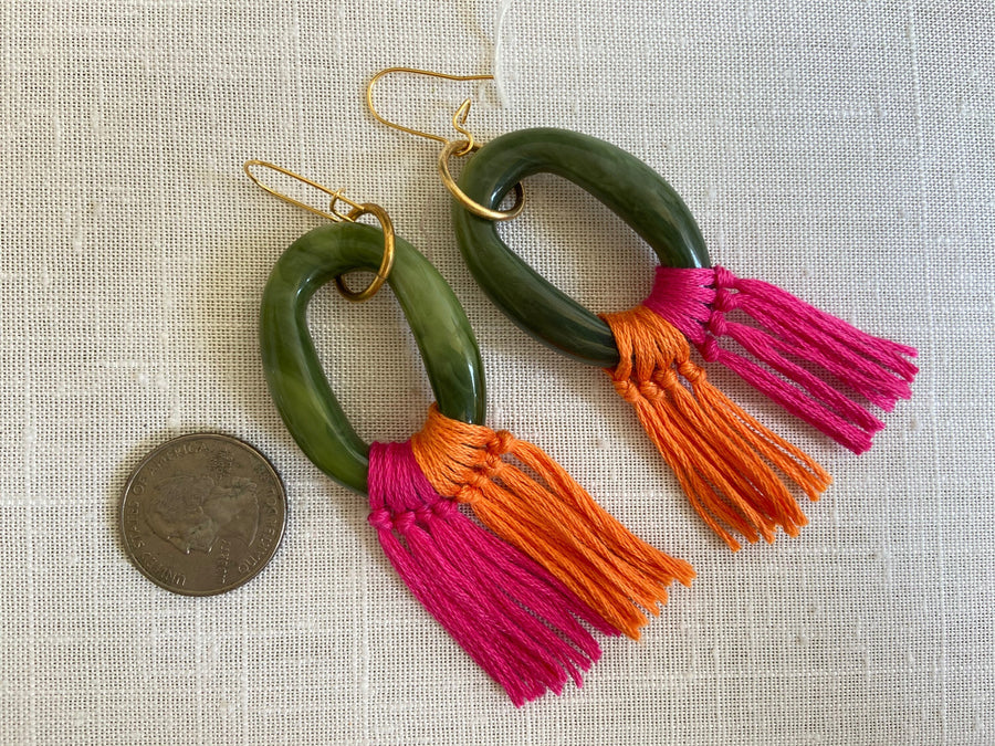 Lenora Dame Jade Acrylic Hoop Earrings