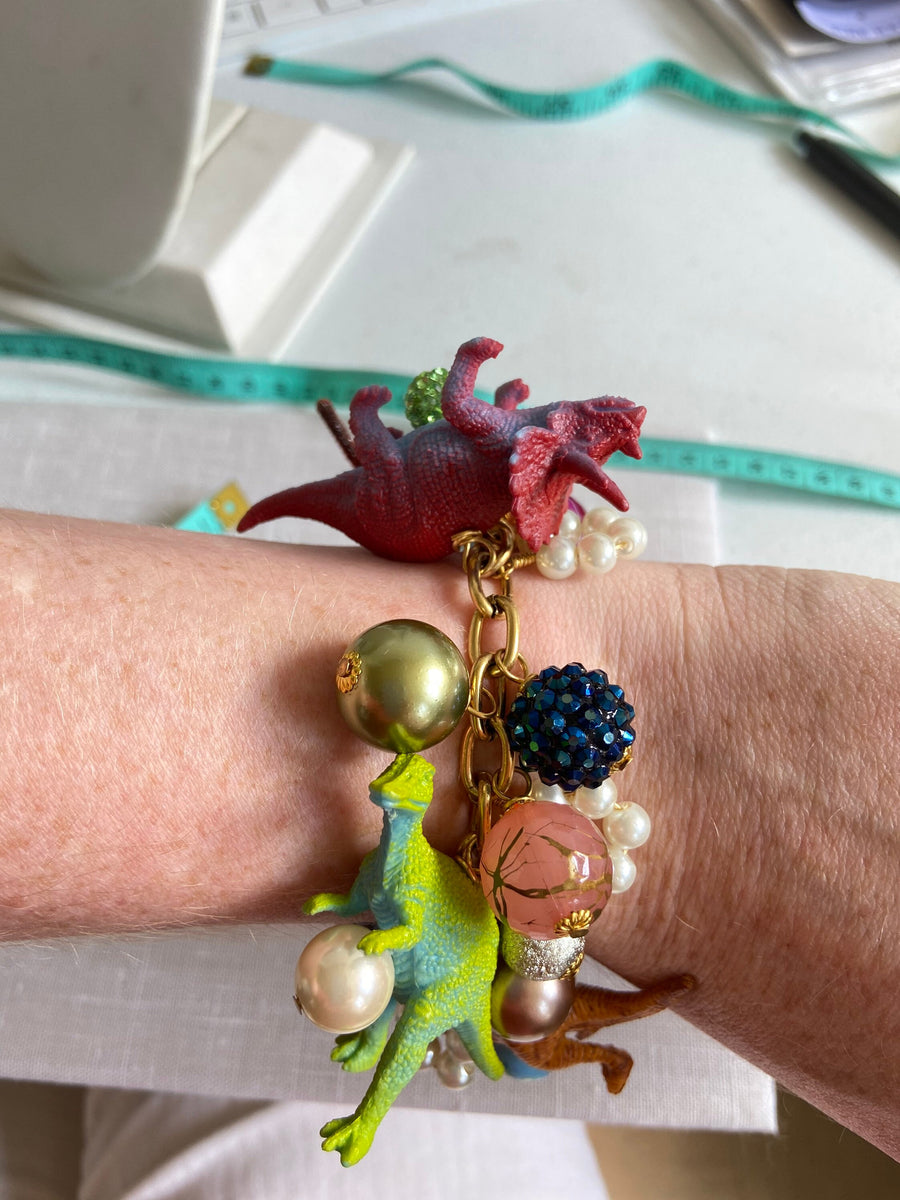 Lenora Dame Dino Charm Bracelet - Dinosaur Jewelry
