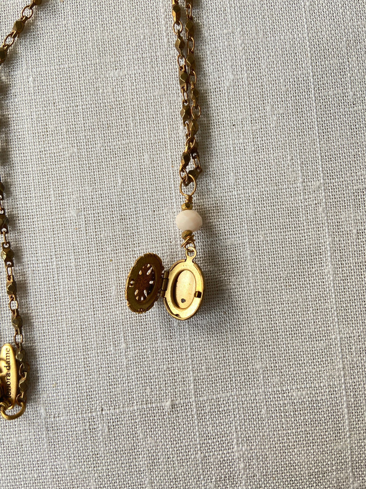 Lenora Dame Tiny Filigree Oval Locket