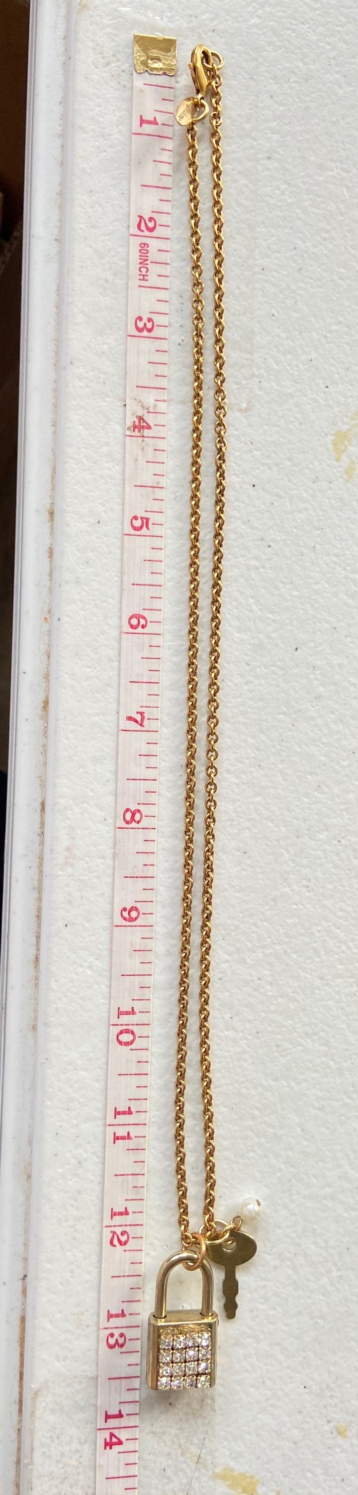 Lenora Dame Bright Gold Lock & Key Necklace