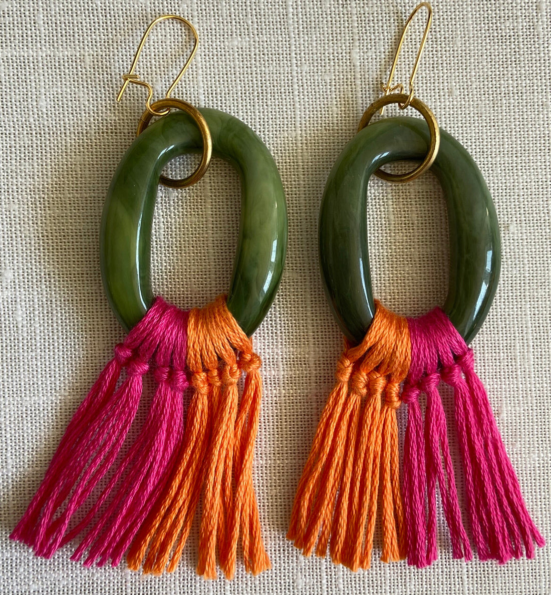Lenora Dame Jade Acrylic Hoop Earrings