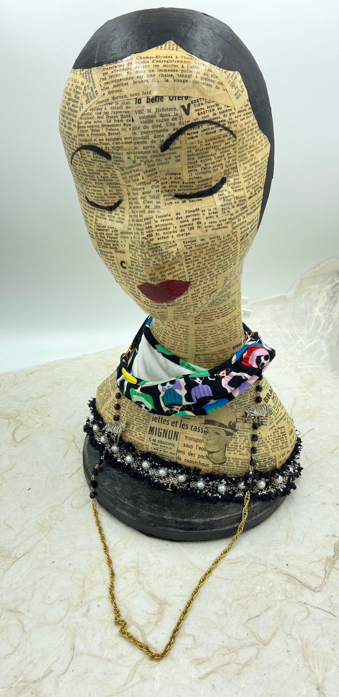 Lenora Dame Zebra Mask Chain