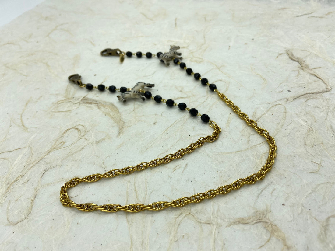 Lenora Dame Zebra Mask Chain