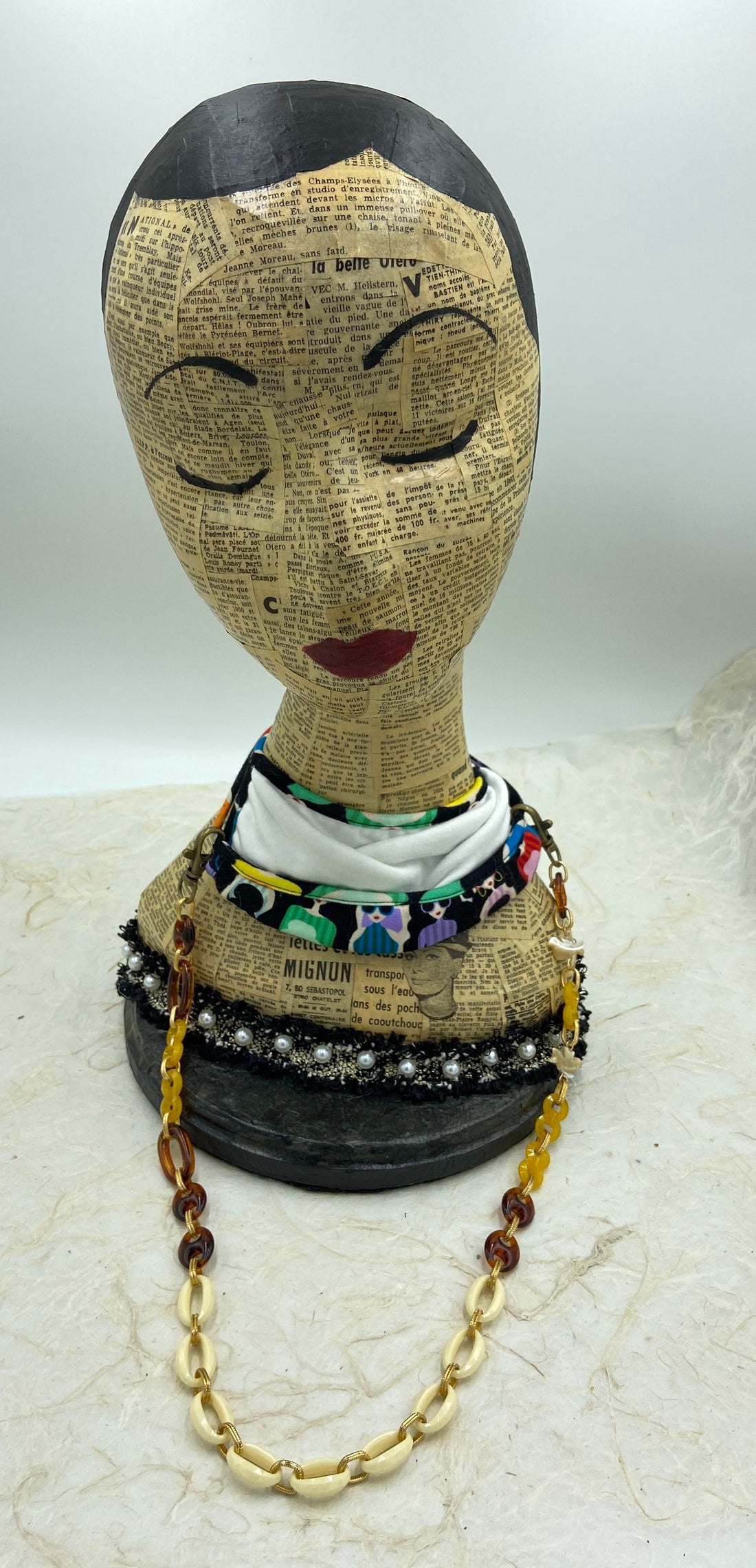 Lenora Dame Rare Acrylic Birdie Mask Chain