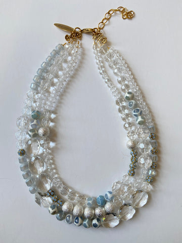 Lenora Dame Frosty Multi-Strand Necklace - Holiday Jewelry - Crystal Necklace