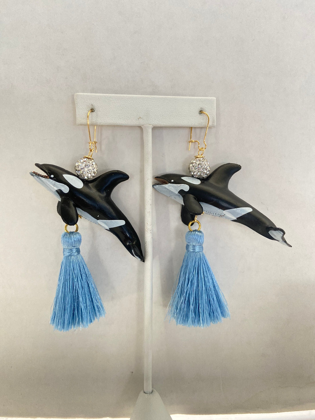 Lenora Dame Orca Whale Tassel Earrings