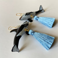 Lenora Dame Orca Whale Tassel Earrings
