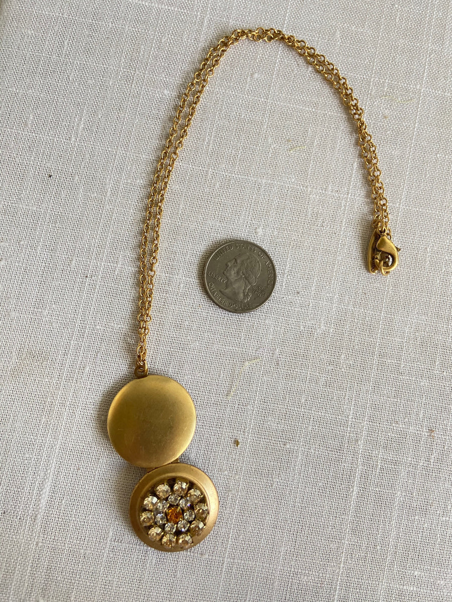 Lenora Dame Tea Biscuit Locket Necklace
