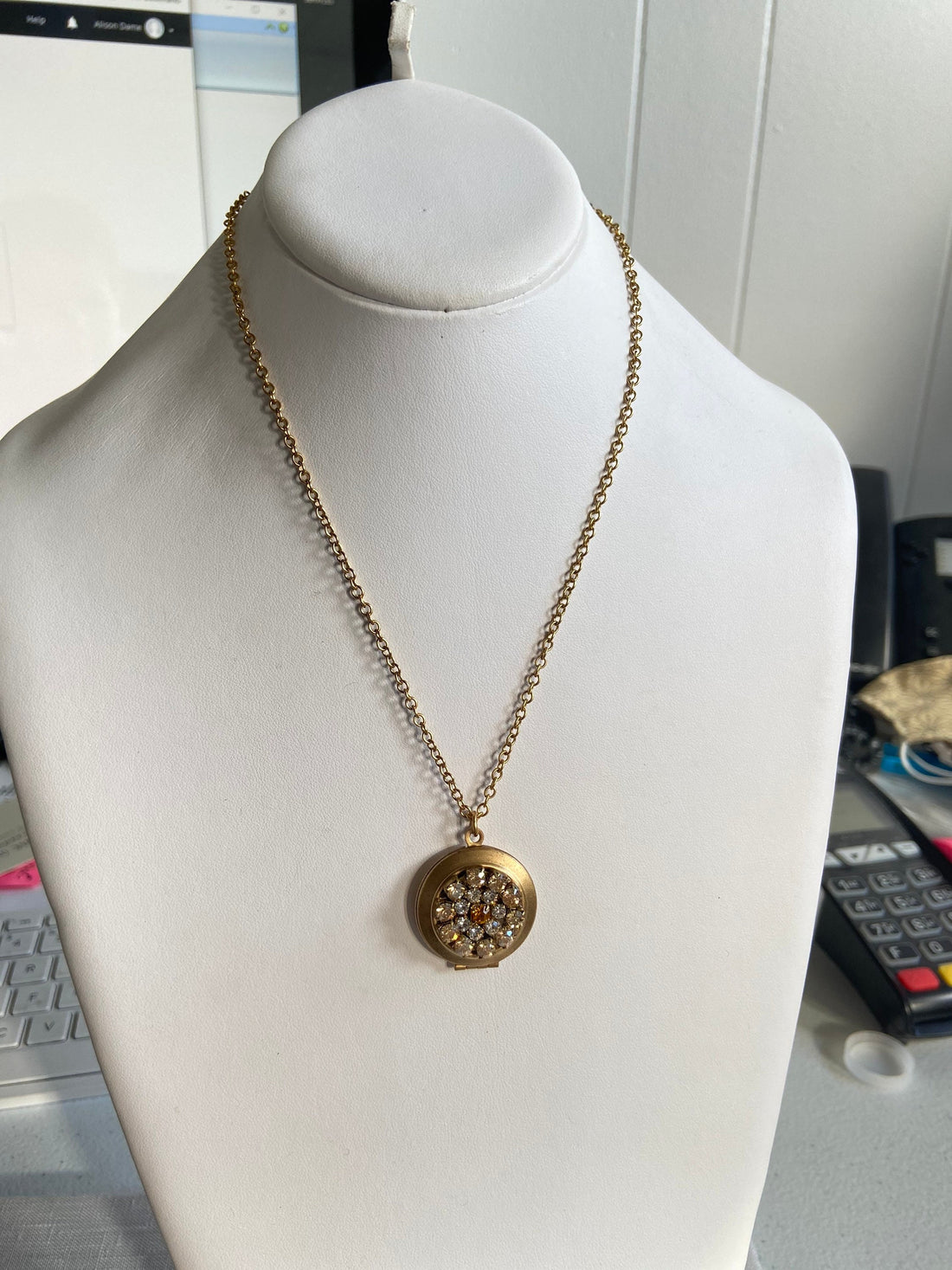 Lenora Dame Tea Biscuit Locket Necklace