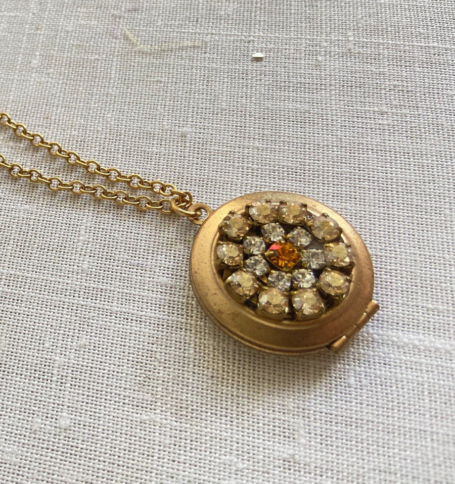 Lenora Dame Tea Biscuit Locket Necklace