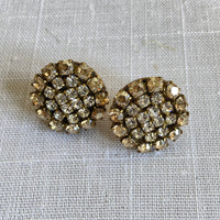 Lenora Dame Rhinestone Earrings in Light Golden