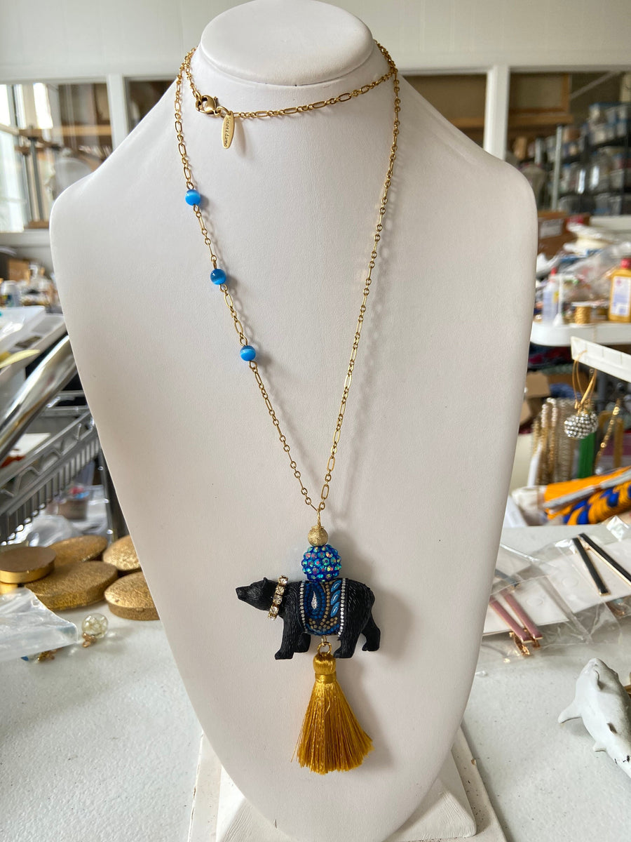 Lenora Dame Winter Circus Bear Pendant