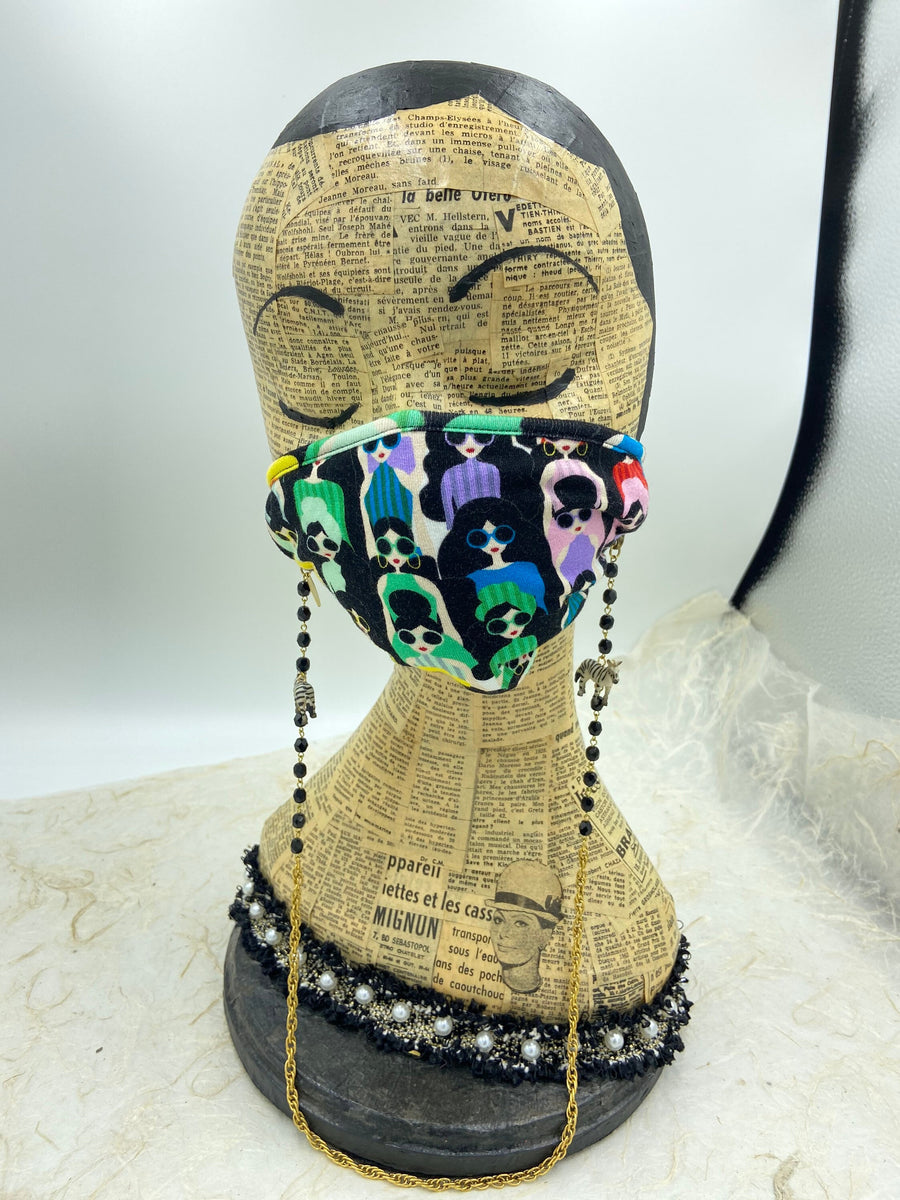 Lenora Dame Zebra Mask Chain
