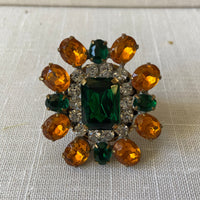 Lenora Dame One of a Kind Czech Glass Citrus Statement Ring