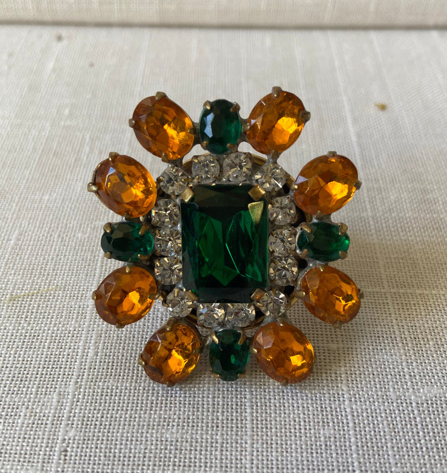 Lenora Dame One of a Kind Czech Glass Citrus Statement Ring