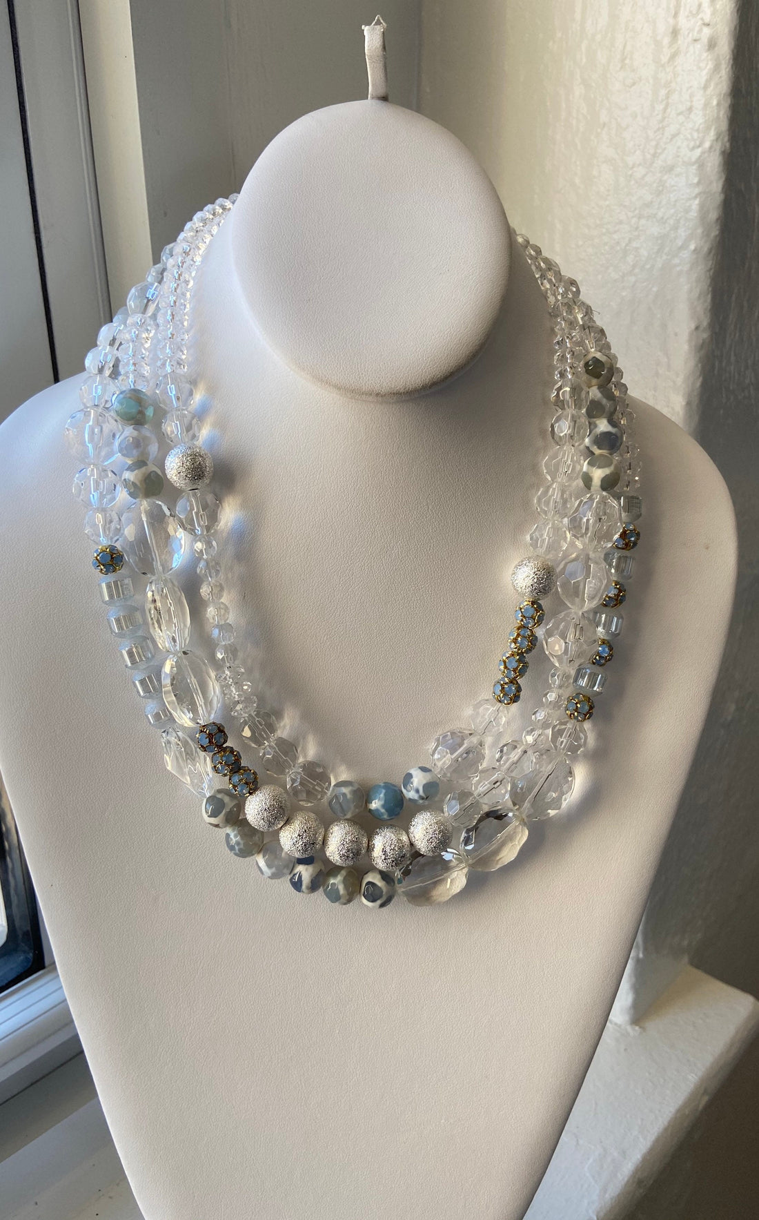 Multi strand clearance crystal necklace
