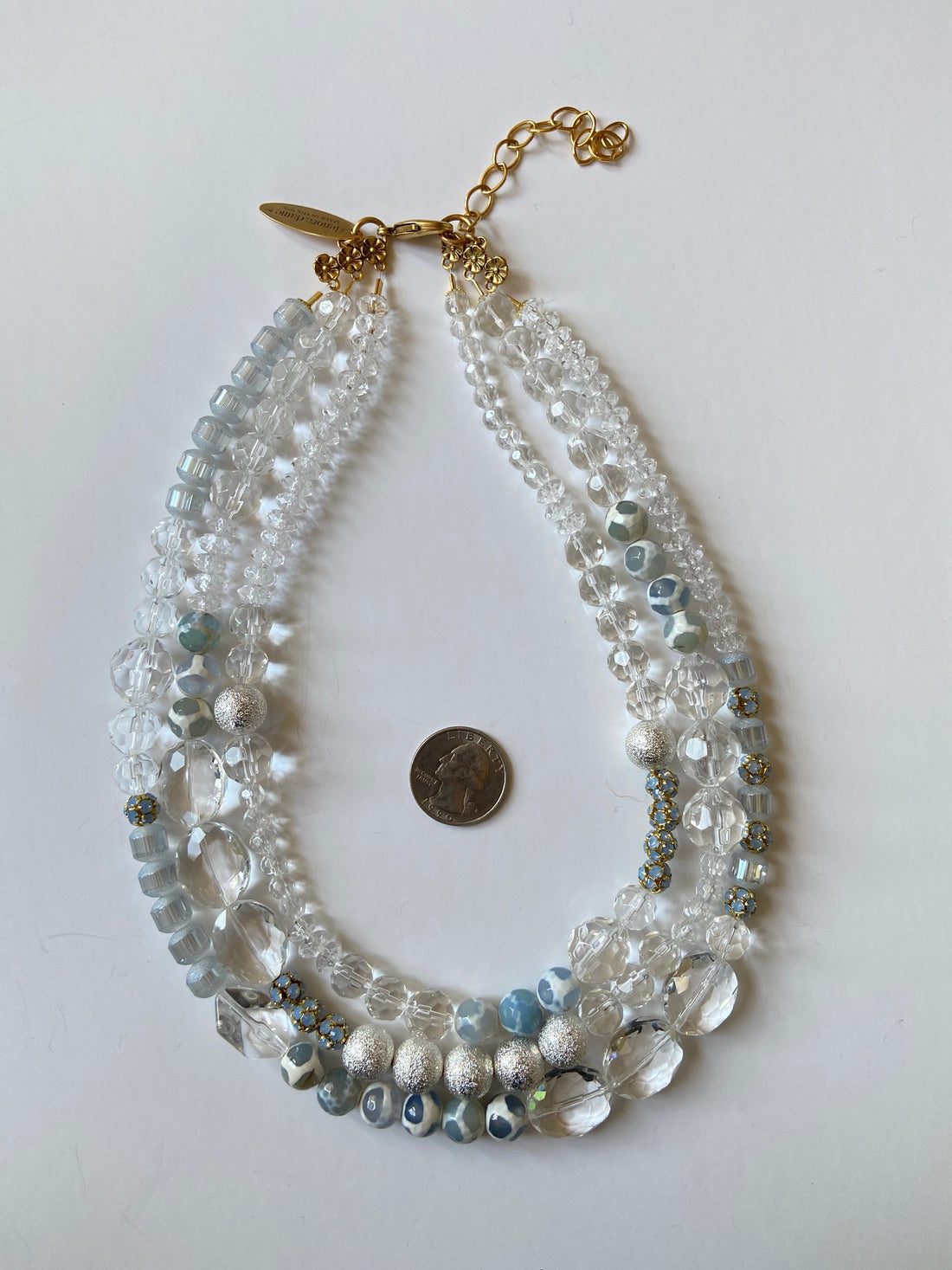 Lenora Dame Frosty Multi-Strand Necklace - Holiday Jewelry - Crystal Necklace