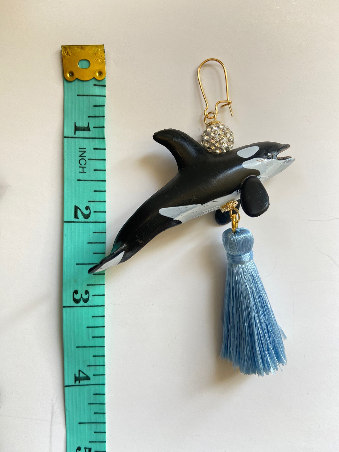 Lenora Dame Orca Whale Tassel Earrings