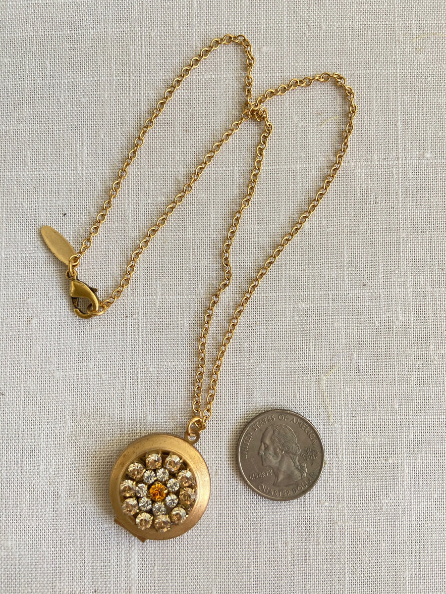 Lenora Dame Tea Biscuit Locket Necklace