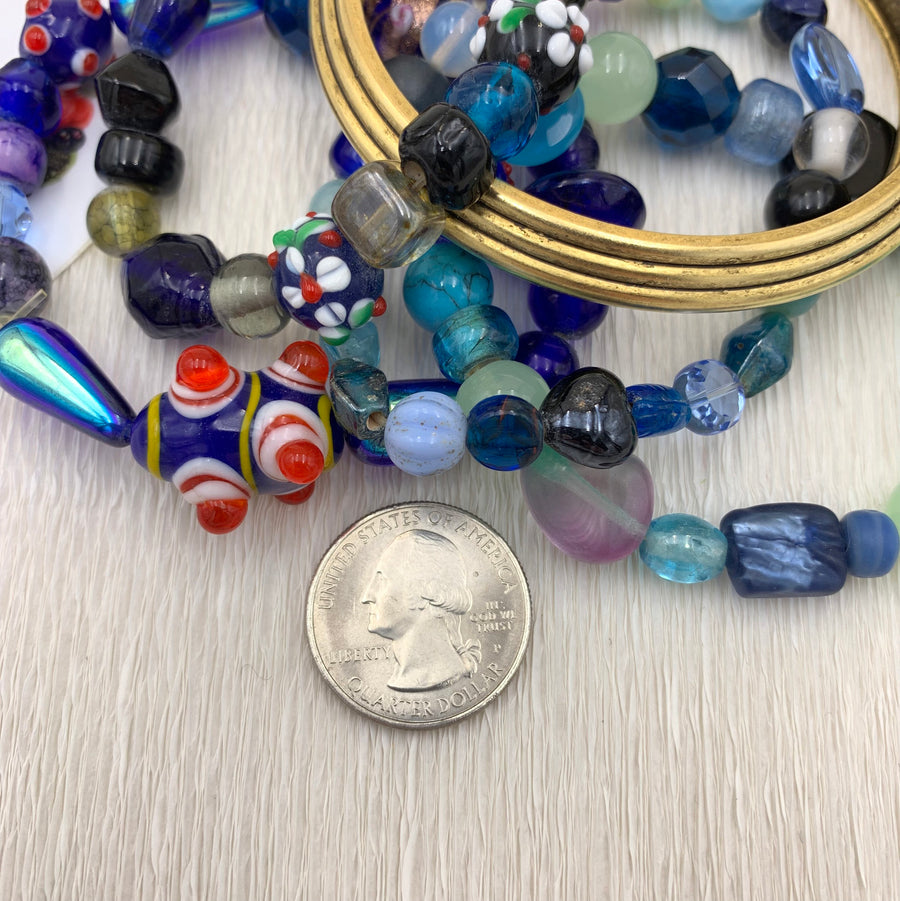 Lenora Dame 5-Piece Deep Blue Sea Stretch Bracelet Set