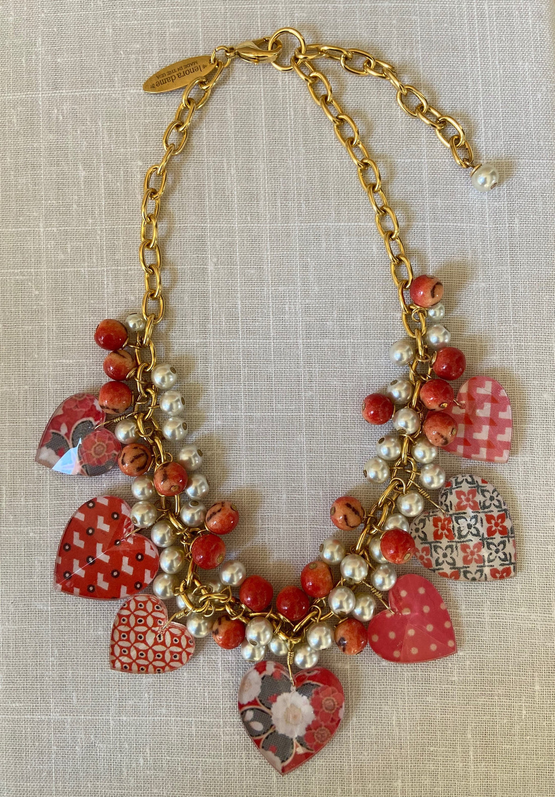 Lenora Dame Queen of Hearts Charm Necklace