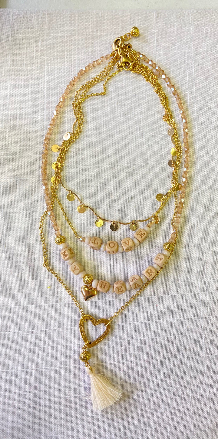 Lenora Dame 4-Piece My Heart Necklace Set