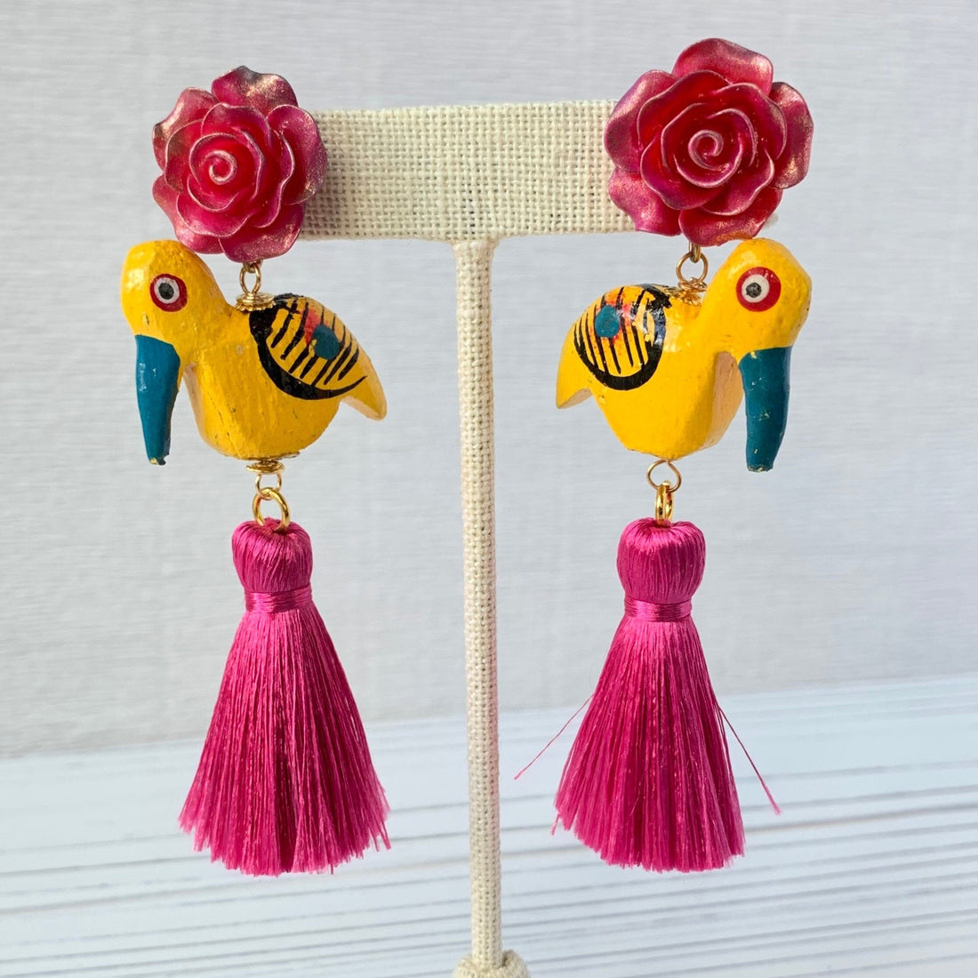 Lenora Dame Island Bird Tassel Earrings