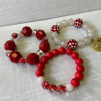 Lenora Dame Token Of Love Charm Stretch Bracelet Set