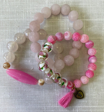 Lenora Dame Pinky St. Valentine Stretch Bracelet Set