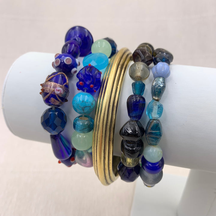 Lenora Dame 5-Piece Deep Blue Sea Stretch Bracelet Set