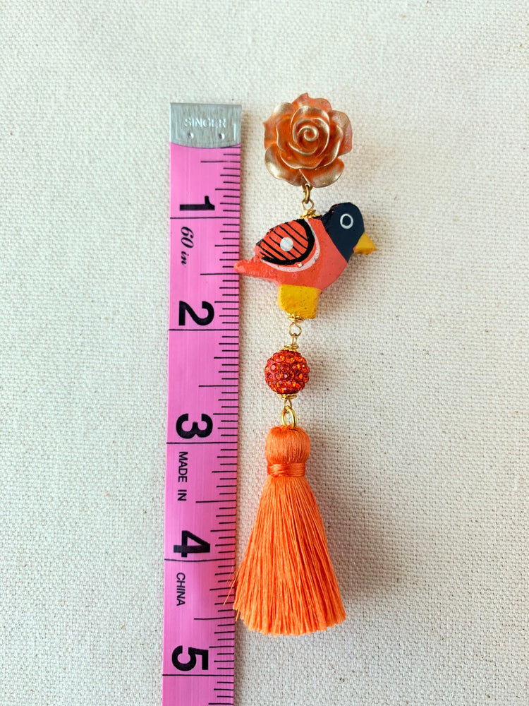Lenora Dame Paradise Bird Tassel Earrings