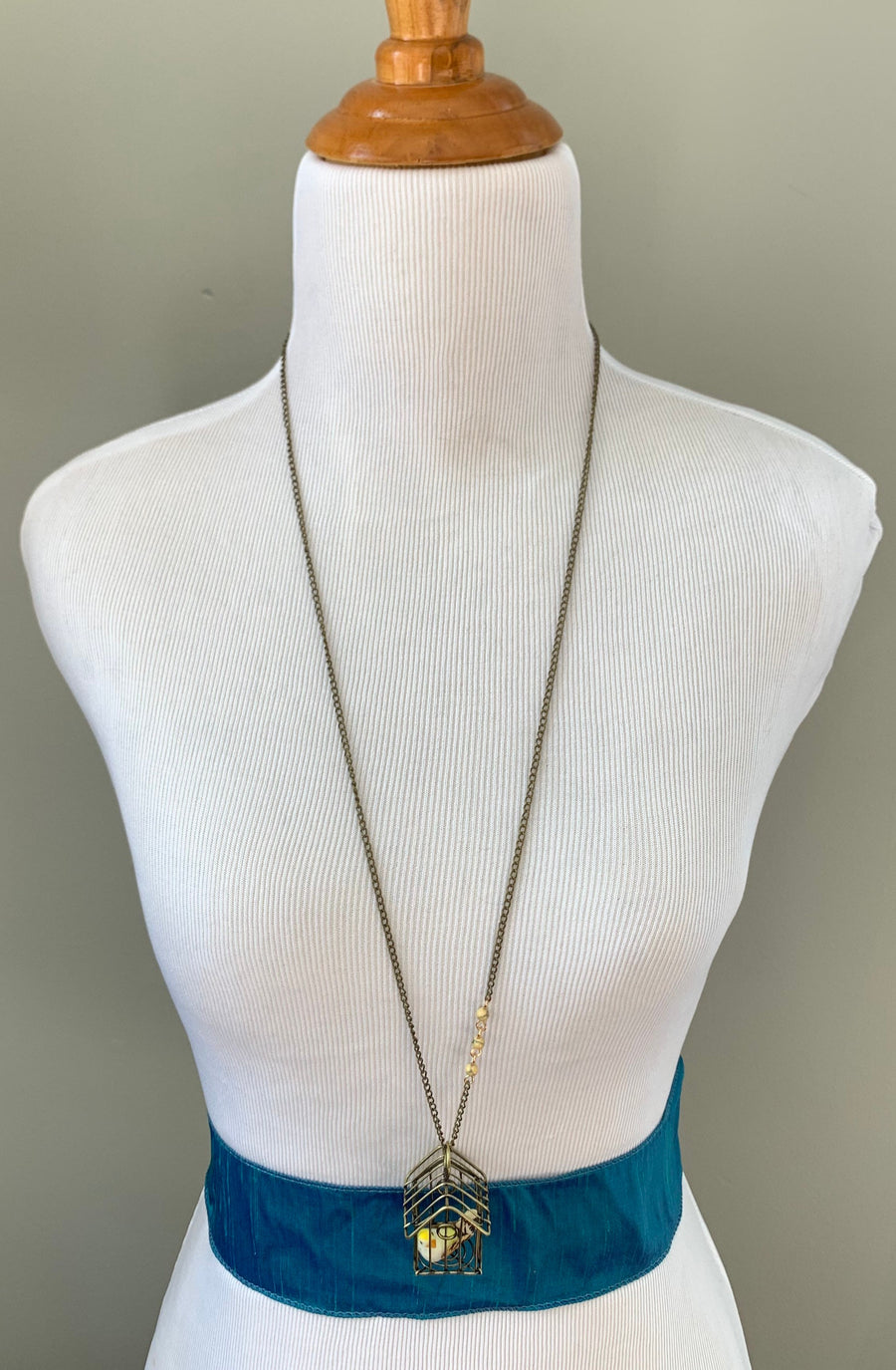 Lenora Dame A Little Bird Told Me Birdcage Pendant Necklace in Lemon