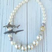 Lenora Dame Shark Necklace in Pearl
