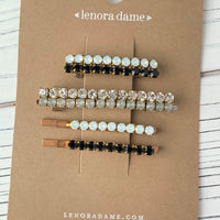 Lenora Dame Ladylike Hair Set in Jet and Opalescent