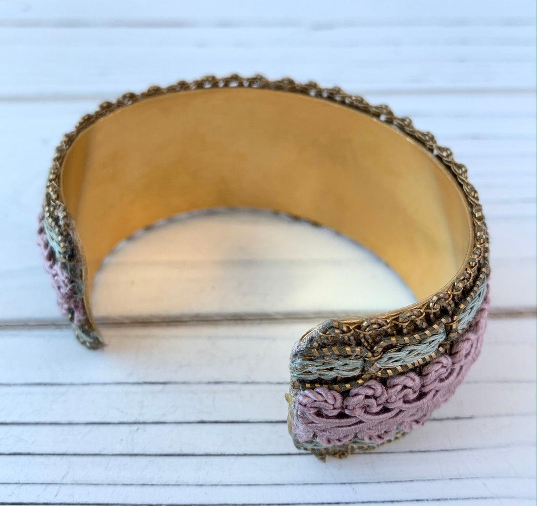 Lenora Dame Tudor Collection Cuff Bracelet in Lavender and Robins Egg