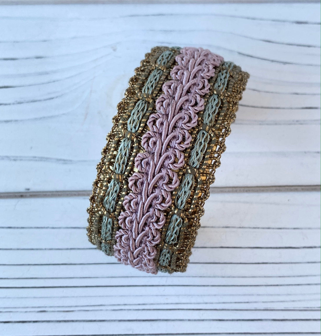 Lenora Dame Tudor Collection Cuff Bracelet in Lavender and Robins Egg