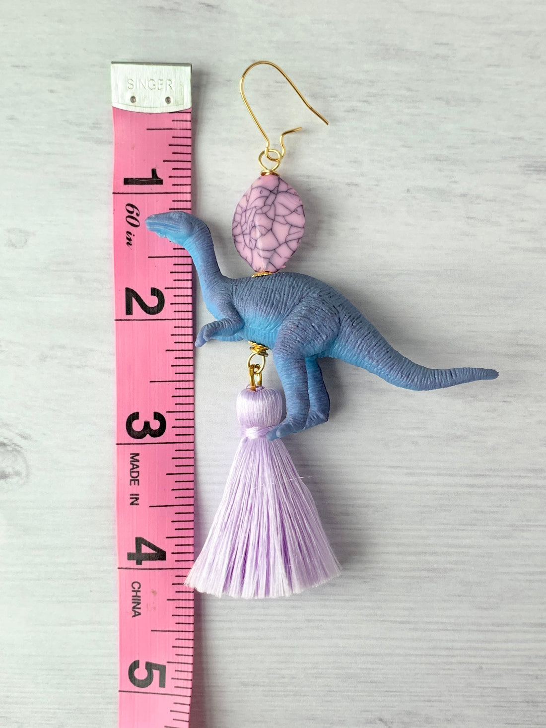 Lenora Dame Colorblock Iguanodon Tassel Earrings