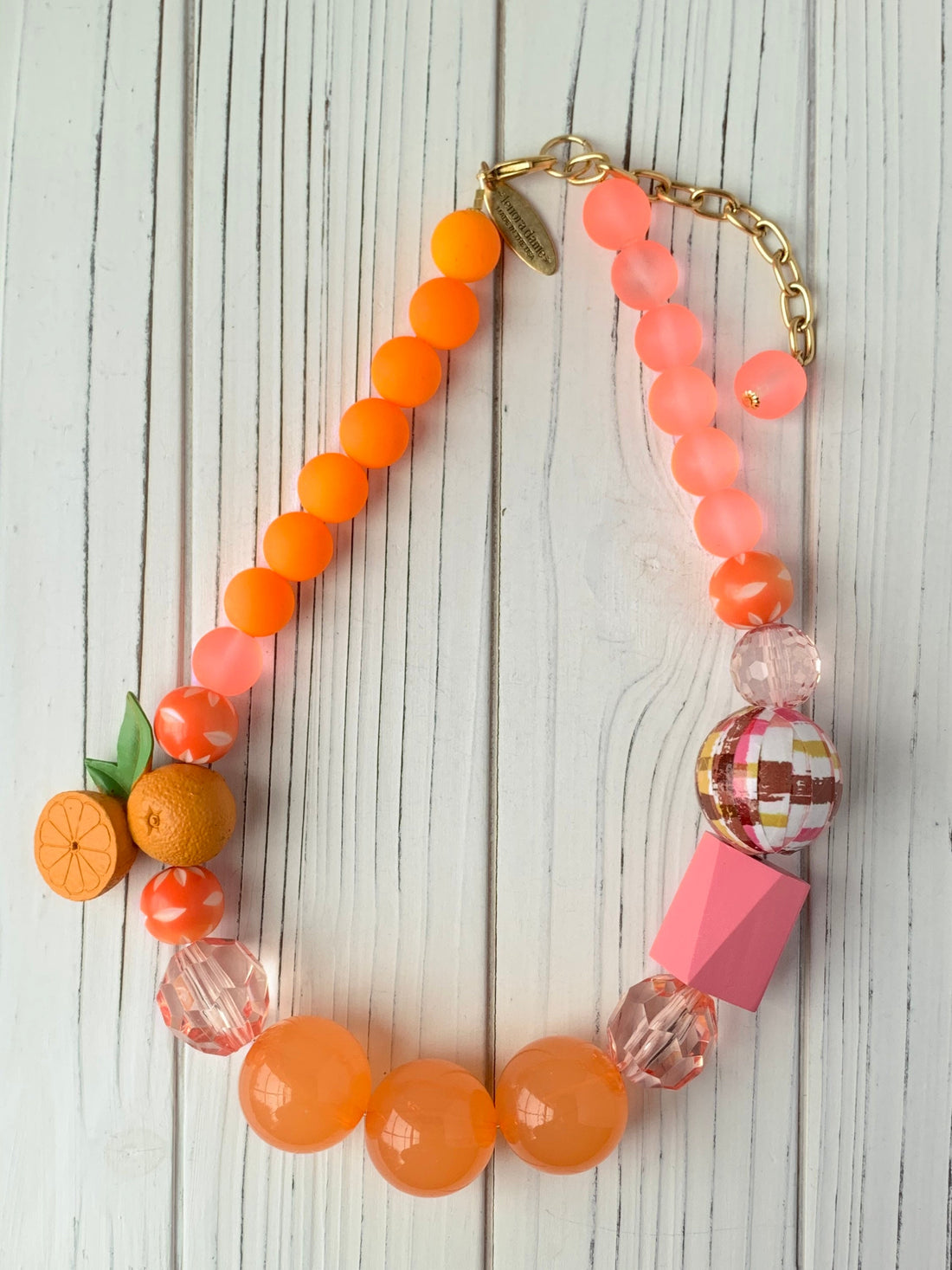 LAST TWO! - Lenora Dame Freshly Squeezed Orange Fruit Necklace