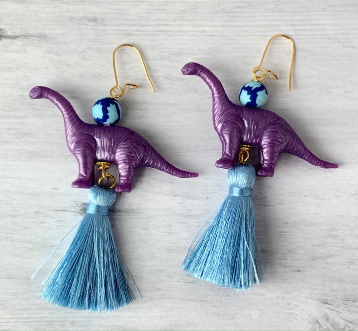 Lenora Dame Iris Brachiosaurus Tassel Earrings